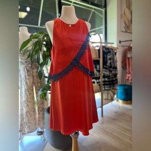 Tory Burch ✨ Silk Sleeveless Dress, Tomato Red, Size  14, EUC